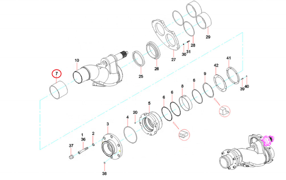 A820202003266 कंक्रीट पंप पार्ट्स फ्रंट एंड घर्षण प्रूफ स्लीव