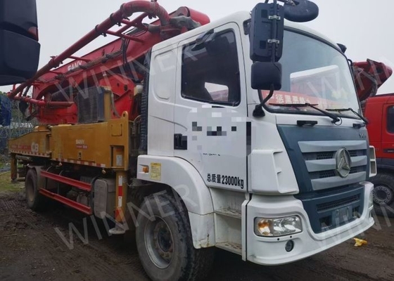 2 एक्सल सेकेंड हैंड पंप ट्रक 2019 SANY चेसिस के साथ प्रयुक्त कंक्रीट ट्रक 37 मीटर
