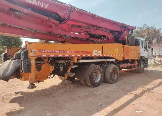 2016 प्रयुक्त कंक्रीट पंप ट्रक SANY 3 एक्सल SYM5339THBDW 490C-8S